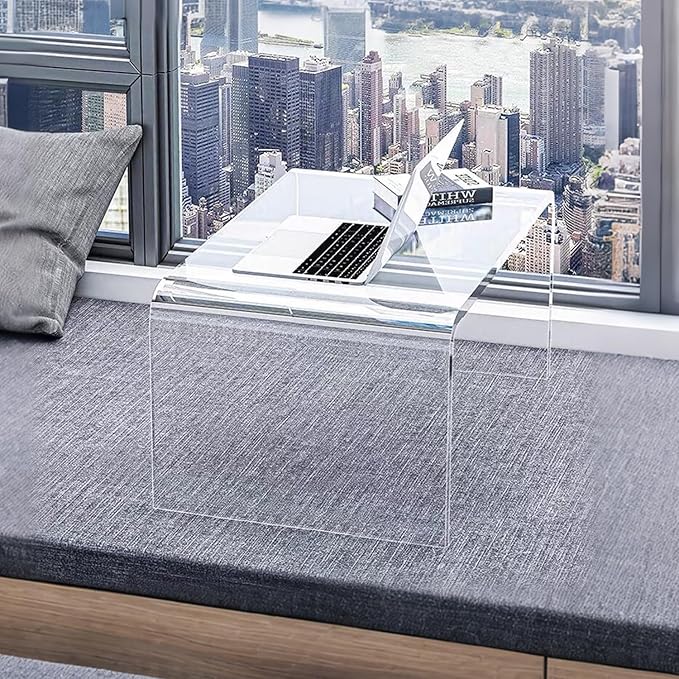 Acrylic 24" Small Table-Multipurpose Modern Furniture for Use as Lap desks, Acrylic Side Table or End Table in Living Rooms, Bedrooms and Offices