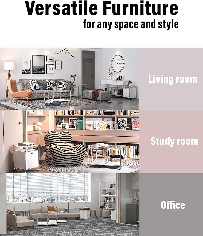 Matte Coffee Table with Open Storage, Square Tempered Glass Storage Rolling Coffee Table, Modern Design for Living Room, Meeting Room (White)