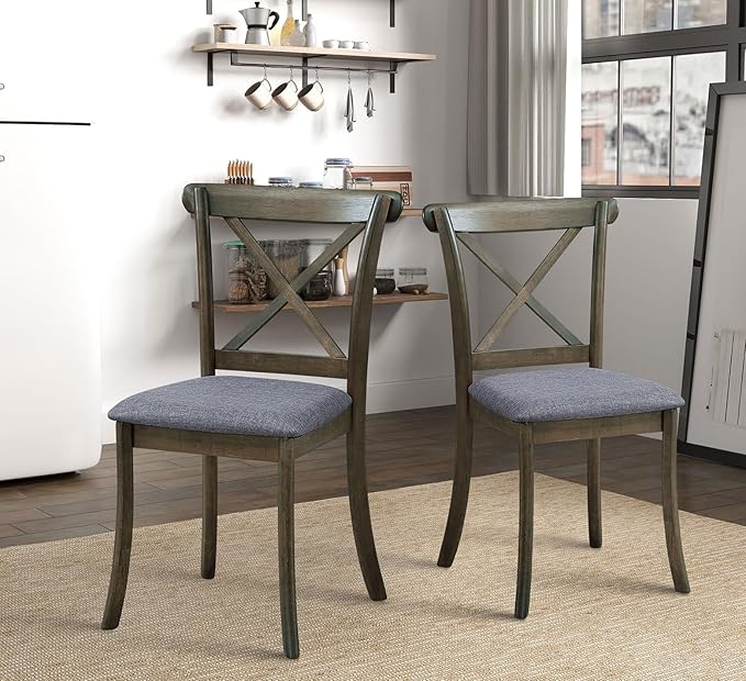 Wooden Dining Chairs Set of 2, Kitchen Chairs Upholstered Dining Chair, Farmhouse Dining Chairs for Dining Table, Max Load 300 Lbs,Oak