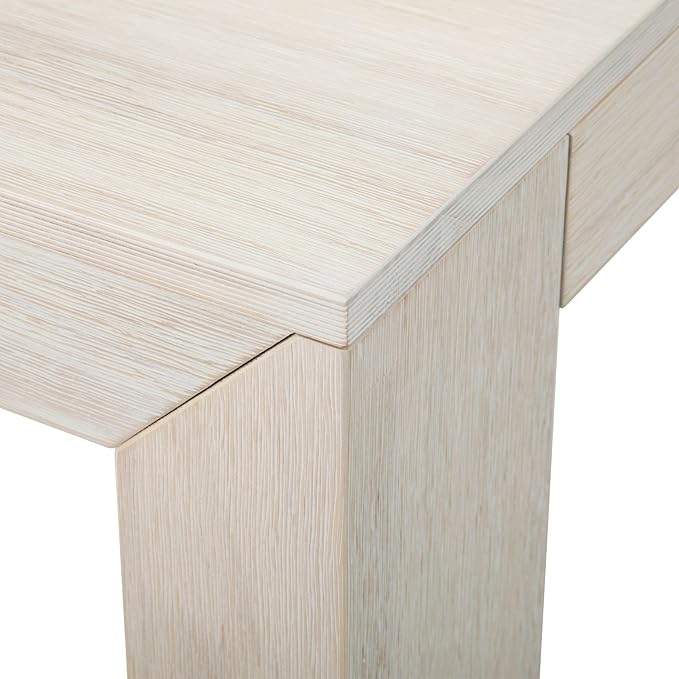 Plank+Beam Modern Square Corner Table, 32", Slim Side Table for Living Room, Mini End Table for Small Spaces, Bedside Night Stand, White Sand Wirebrush