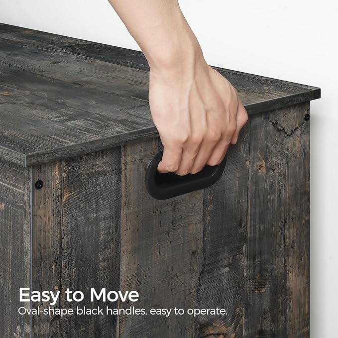 Storage Chest, 39.4” Large Toy Chest, Entryway Storage Trunk, Storage Bench with Safety Hinge, Entrance Bench for Living Room, Entrance, Bedroom, Vintage Gray SCRP48301