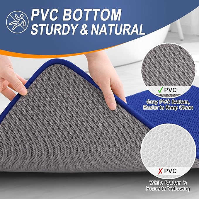 OLANLY Thick Memory Foam Bath Mat Rug 30x20, Extra Soft Absorbent Bathroom Rug, Quick Dry Bath Mats, Non-Slip, Machine Washable Carpet for Bathroom, Tub and Shower, Home Decor Accessories, Royal Blue