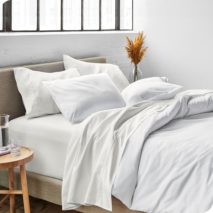 Bare Home Queen Sheet Set - Luxury 1800 Ultra-Soft Microfiber Bed Sheets - Double Brushed - Deep Pockets - Easy Fit - 4 Piece Set - Bedding Sheets & Pillowcases (Queen, Cream)
