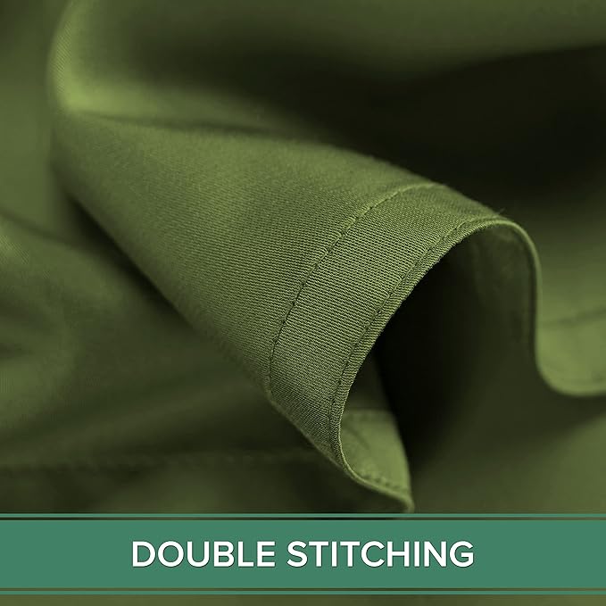 Twin Sheets by Pure Bamboo, Genuine 100% Organic Viscose Derived from Bamboo Bed Sheet Set, Luxuriously Soft & Cooling, Double Stitching, Lifetime Quality Promise (Twin, Pesto)