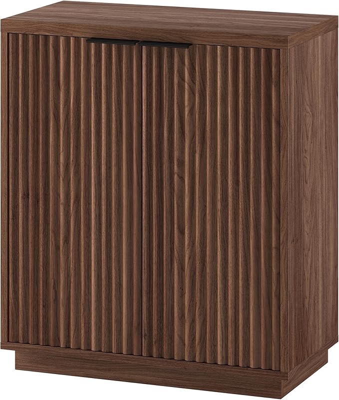 Henn&Hart 28" Wide Rectangular Accent Cabinet in Satin Walnut, for Home, Living Room, Bedroom, Entertainment Room, Office