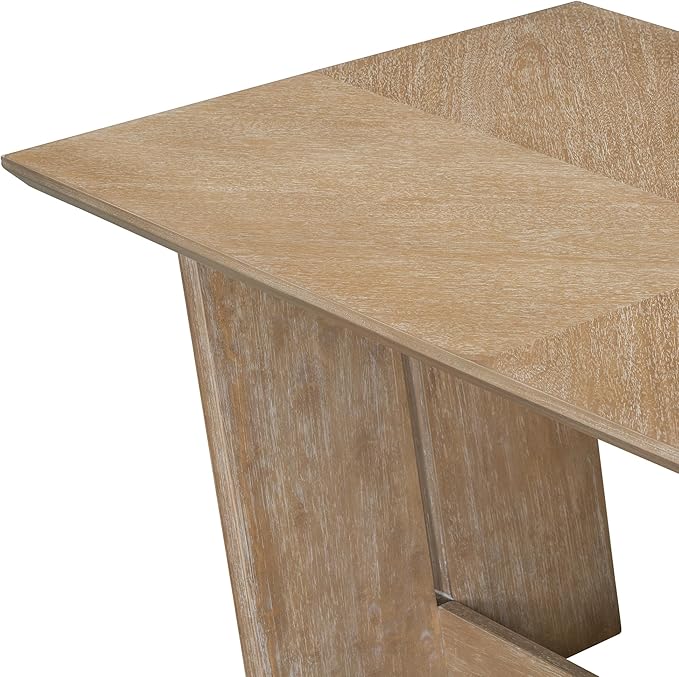 Ball & Cast 6-Piece Dining Table Set for 6 People, 60" Wood Dining Kitchen Table & Chairs Set, Rectangular Dining Room Table with Trapezoidal Base,4 Upholstered Chairs & 1 Bench, Kitchen, Espresso