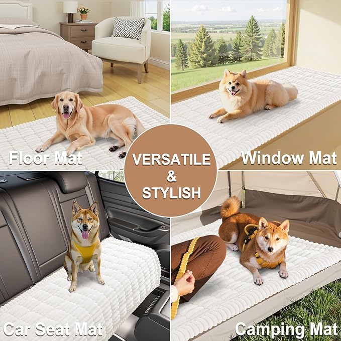 Smiry Couch Cover for Dogs Washable, Non Slip Fuzzy Pet Couch Covers for 3 Cushion Sofa Pet Friendly, Thick Soft Sofa Slipcovers Cushion Protector (White, 27.6" x 59")