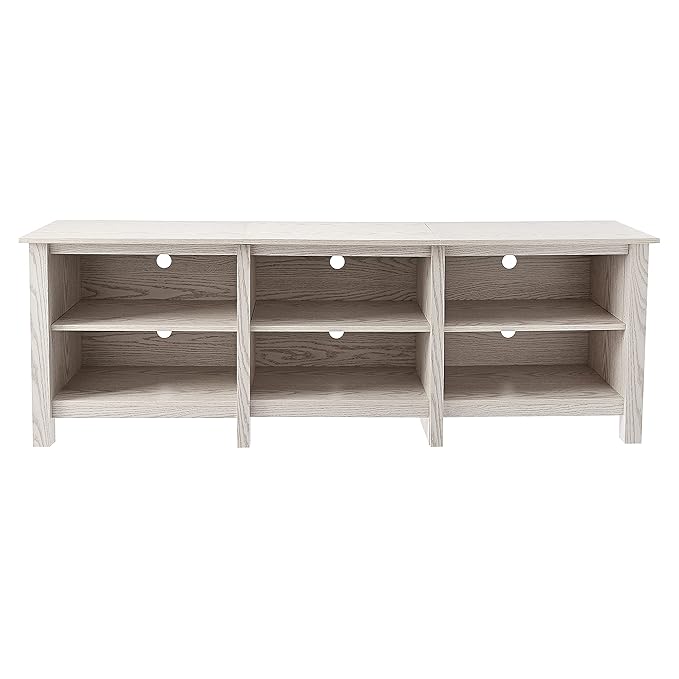 ROCKPOINT 70inch TV Stand Storage Media Console Entertainment Center,White