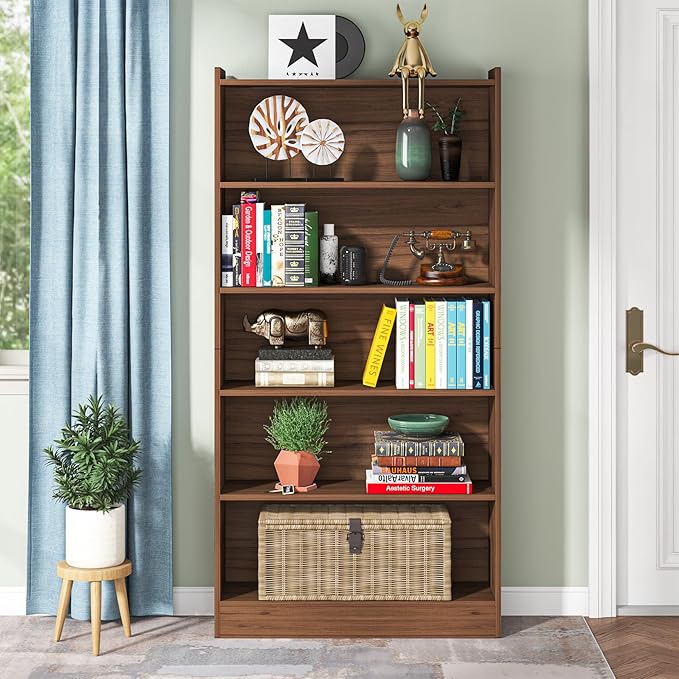 Tribesigns 72-inch Tall Bookcase, Modern 6-Tier White Library Bookshelf with Storage Shelves, Large Open Bookcases Wood Display Shelving Unit for Bedroom Living Room Office