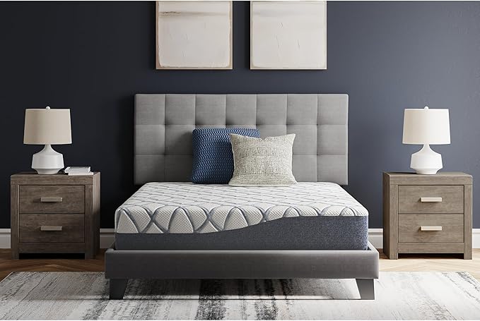 Signature Design by Ashley 10 Inch Chime Elite 2.0 Firm Green Tea Memory Foam Mattress for Cool Sleep and Pressure Relief, Twin, Fiberglass Free, Mattress In A Box
