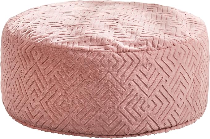 Hobestluk Bean Bag Chairs Adults Beanbag Chair with Filler Large Bean Bags with Fluffy Embossed Cover, Giant Bean Bag Chairs for Adults (Pink, 4FT - 44” x 44” x 24”)