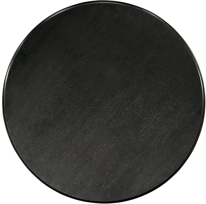 East West Furniture ANVA5-BLK-W 5 Piece Modern Dining Table Set Includes a Round Kitchen Table with Pedestal and 4 Dining Room Chairs, 36x36 Inch, Black