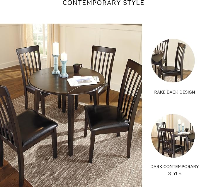 Signature Design by Ashley Hammis Rake Back Dining Room Chair, Set of 2, Dark Brown