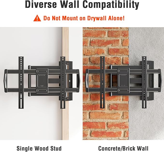 ELIVED Long Arm TV Wall Mount for Most 42-75 Inch TVs, 37.9 Inch Long Extension Corner TV Mount, Full Motion Wall Mount tv Bracket Swivel and Tilt, Holds up to 99 lbs. Max VESA 600x400mm, YD3038