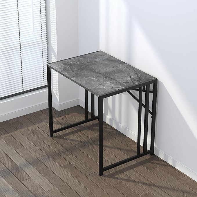 Small Folding Computer Desk 32 inch, Writing Gaming Computer Desk for Small Spaces, No Assembly Required Office Desk, Grey