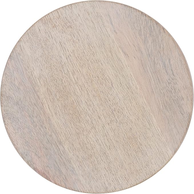Kate and Laurel Wegner Coastal Wooden Round Drink Table, 8 x 23, Whitewash, Elegant and Durable Pedestal Table for Use as Small Drink Table, Plant Stand, or Decorative Item Display