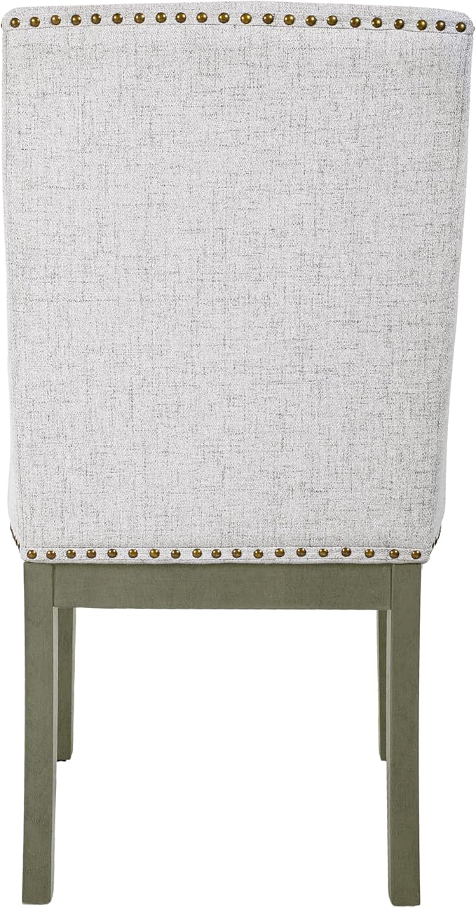 HomePop Home Decor | Upholstered Anywhere Dining Chair | Accent Chairs for Living Room & Bedroom | Decorative Home Furniture - Neutral Textured Solid (Single Pack)