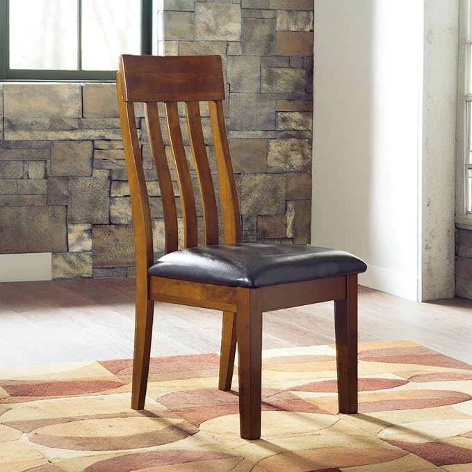 Signature Design by Ashley Ralene Rake Back 19" Dining Room Chair 2 Count, Medium Brown