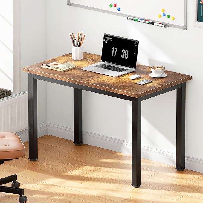 DlandHome 31.5 Inches Small Computer Desk for Home Office Writing Table for Small Spaces Study Table Laptop Desk (Retro)