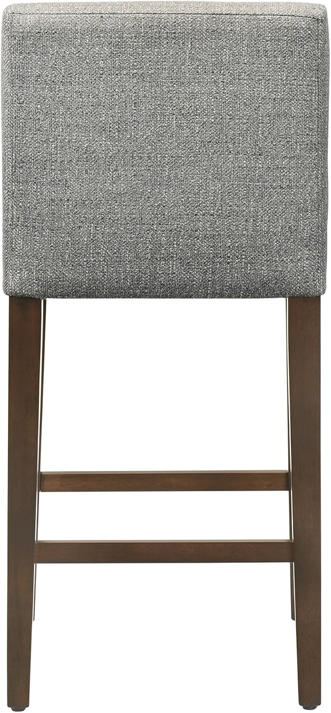 CHITA Counter Height Bar Stools Set of 2, 27" H Seat Height Upholstered Barstools, Fabric in Fog Grey
