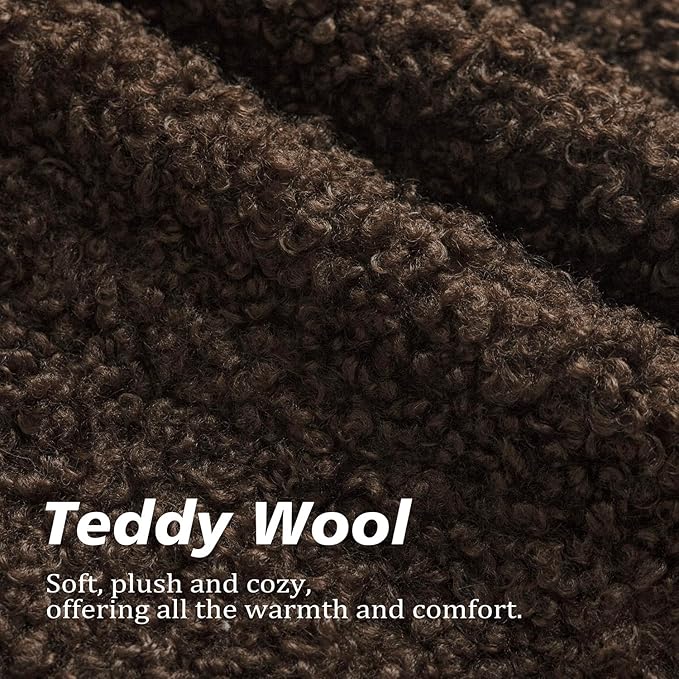 Foindtower 2 Pieces 22x22 Inch Dark Brown, Faux Fur Throw Pillow Cover Accent Sherpa Furry Pillow Covers Fuzzy Soft Pillowcases Cozy Sheepskin Decorative Fleece Cushion Case for Bed Couch Living Room