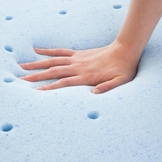 LUCID 4 Inch Gel Memory Foam Mattress Topper-Ventilated Design-Ultra Plush-King