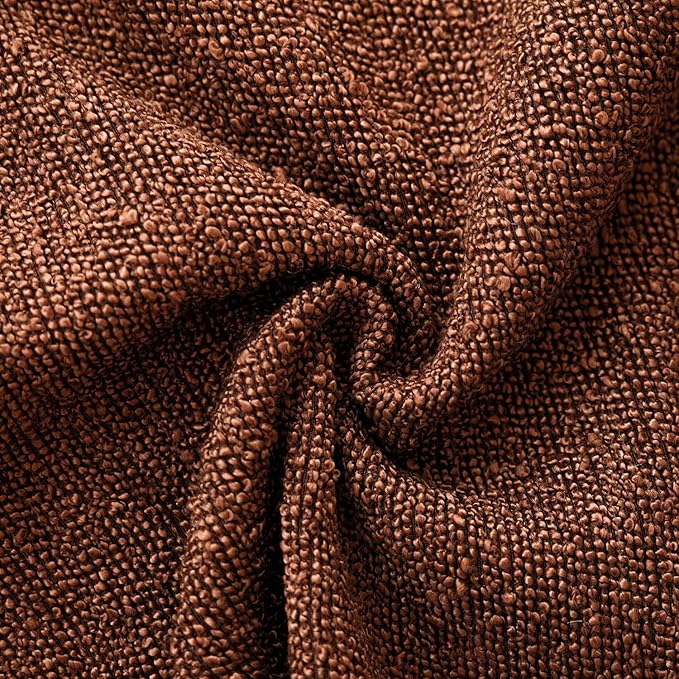Foindtower Set of 2, Decorative Textured Boucle Throw Pillow Covers Accent Solid Pillow Cases Neutral Soft Cozy Couch Cushion Case for Chair Sofa Bedroom Living Room Home Decor 26x26 Inch Red Taupe