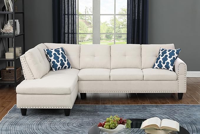 Evan Sectional Sofa for Living Room, Apartment, Bedroom, Office