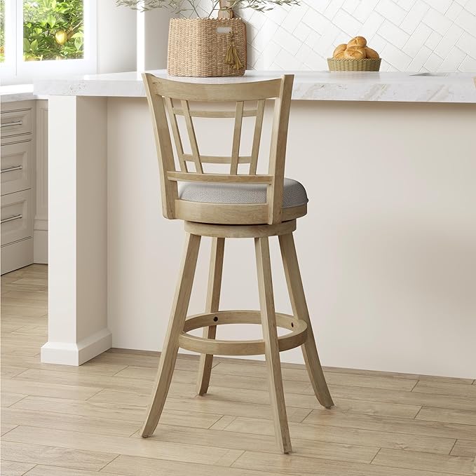 Hillsdale Fairfox 30.5" Wood Swivel Bar Height Stool, Natural