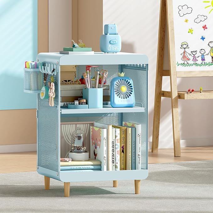 Kids Nightstand,Kids Bedside Table,Teen Girls Night Stand,Toddler Night Stand,End Table for Girls Room Storage,Mint Green Nightstand