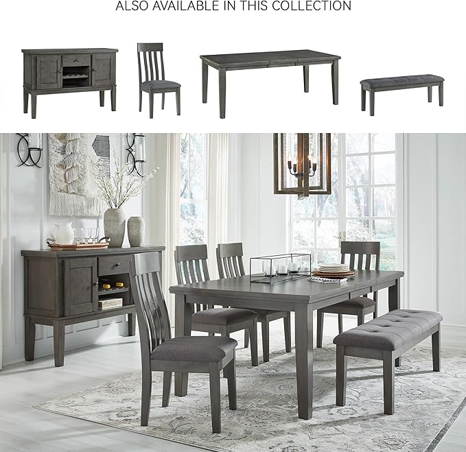 Signature Design by Ashley Hallanden Rustic Tufted Upholstered Dining Room Bench, Gray