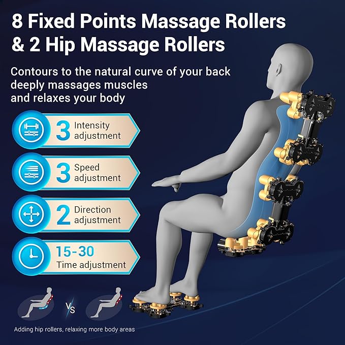 Full Body Zero Gravity Shiatsu Massage Chair with Fully Assembled, LCD Screen, Shortcut Keys, USB Charging Port, Heat, for Loved Ones, Parents, Black