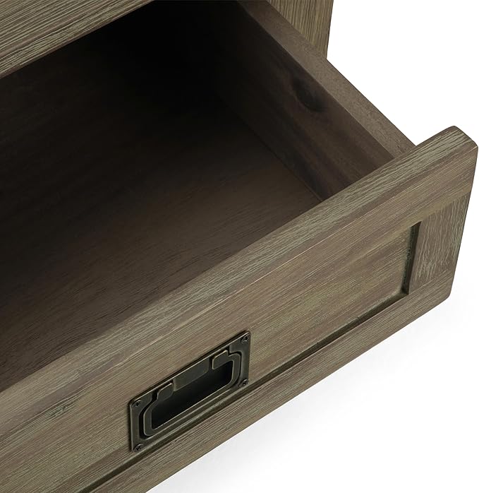 SIMPLIHOME Monroe SOLID ACACIA WOOD 22 inch Wide Square Rustic End Table in Distressed Grey for the Living Room and Bedroom