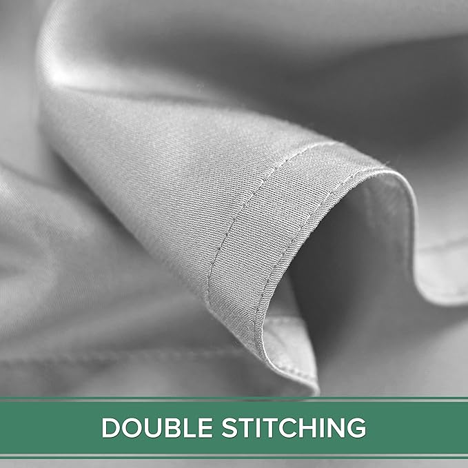 Queen Sheets by Pure Bamboo, Genuine 100% Organic Viscose Derived from Bamboo Bed Sheet Set, Luxuriously Soft & Cooling, Double Stitching, Lifetime Quality Promise (Queen, Silver Pearl)