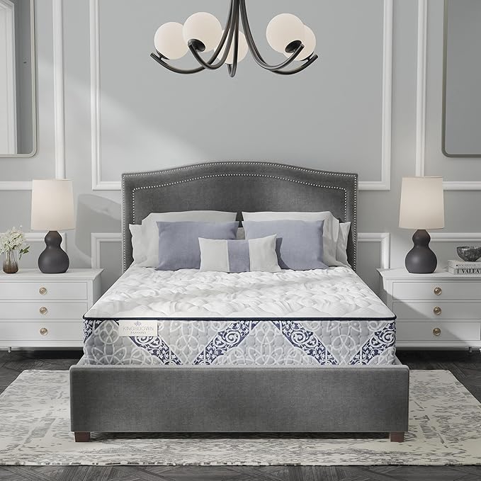 Kingsdown Firm Hybrid Mattress Twin Cooling Gel Memory Foam Layer Multi-Layered Motion Isolation Cool Sleep Quilted Top Luxury Mattresses, 13.5-Inch Passions Merridale