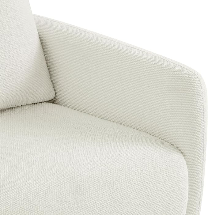Modern Swivel Accent Chair, 360° Rotating Round Barrel Armchair with Performance Fabric Upholstery for Living Room, Bedroom, Office, Reading Nook, Single,Cream