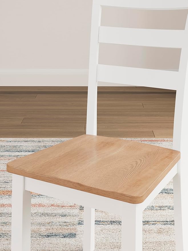 Signature Design by Ashley Gesthaven Solid Wood Frame Dining Chair, Set of 2, White/Natural