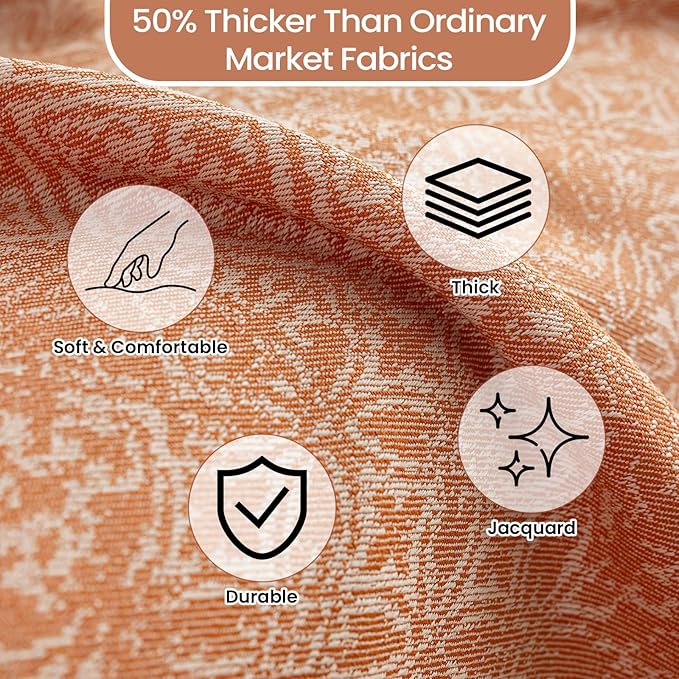 STACYPIK Boho Sofa Cover for Pets, Orange Geometric Couch Cover for 3 Cushion Sofa, Washable Dogs Protector for Living Room, Anti-Slip Sectional Covers for Loveseat with Tassel Throw Blanket-71X134IN