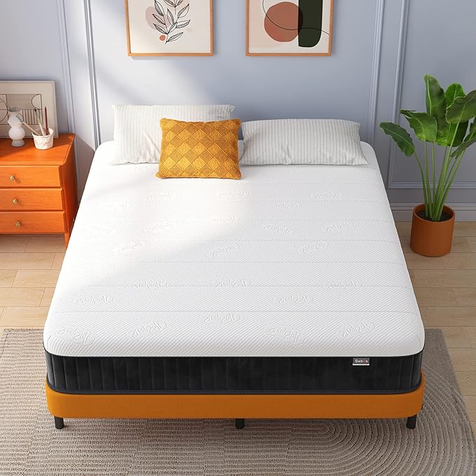 Double Mattress, 10 Inch Hybrid Memory Foam Full Size Mattress, Full Bed Mattres in a Box Pressure Relief & Firm Mattresses,Double Size Matress