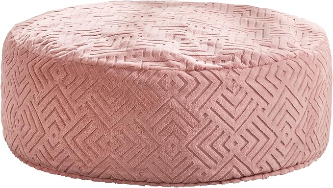 Hobestluk Bean Bag Chairs Adults Beanbag Chair with Filler Large Bean Bags with Fluffy Embossed Cover, Giant Bean Bag Chairs for Adults (Pink, 6FT - 70" x 70" x 15")