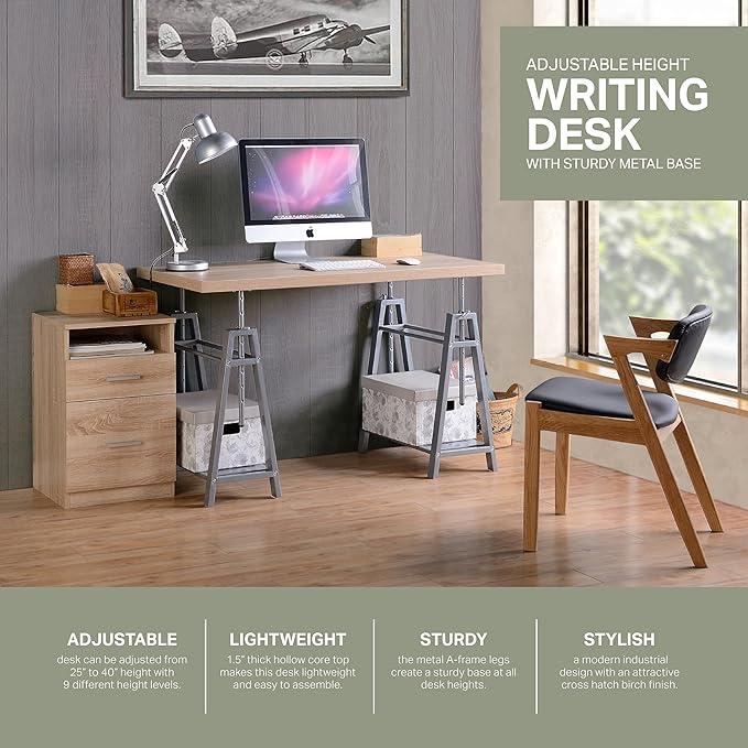 American Furniture Classics Kyndall Laine Select Model KYLN22 Variable Height Desk with Metal Base