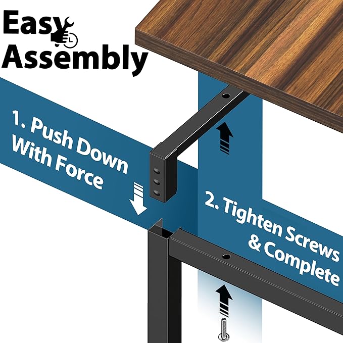 SHW Mission 48-Inch Home Office Computer Desk, Walnut