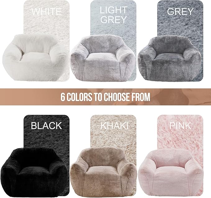 Homguava Bean Bag Chair Bean Bag Chairs for Adults Comfy Beanbag Chair with Spacious Design Oversized Bean Bag Sofa with Armrest Giant Bean Bag Chair with Filler for Living Room Bedroom (Grey)