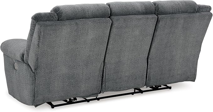 Signature Design by Ashley Tip-Off Modern Wall Hugger Power Reclining Sofa with Adjustable Headrest and USB Ports, Gray
