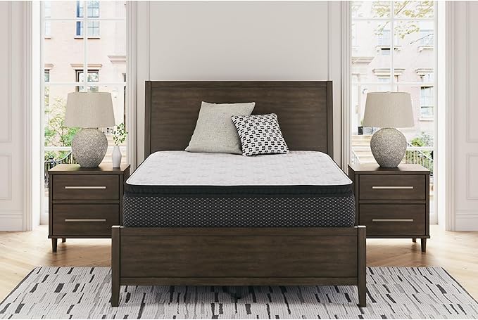 Signature Design by Ashley Limited Edition Pillow Top 13 " Pillow Top Hybrid Mattress with Gel Memory Foam, Edge Support for Cool Sleep and Pressure Relief, Queen, Fiberglass Free, Mattress In A Box