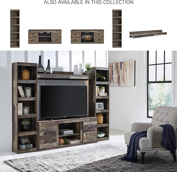 Signature Design by Ashley Derekson Farmhouse 3-Piece Entertainment Center for TVs up to 69", Gray