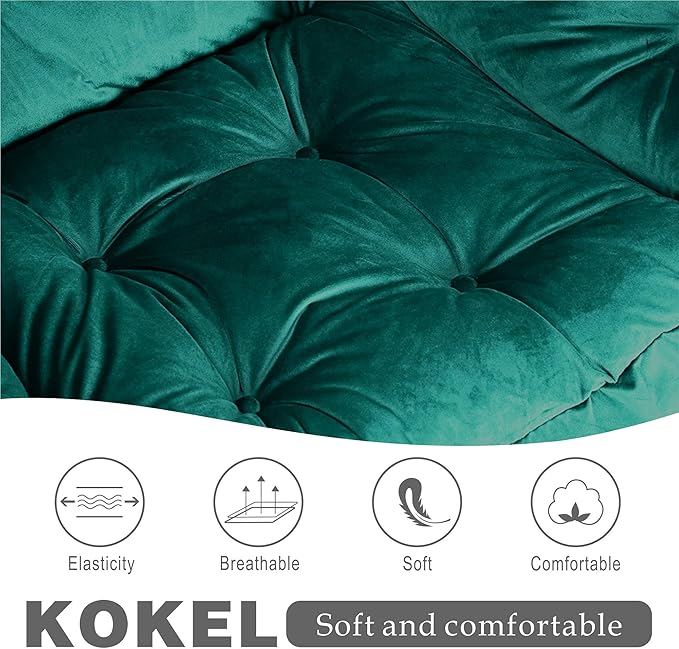 Lazy Chair with Folding Ottoman,Living Room Chairs, Accent Contemporary Lounge Chair, Single Steel Frame Leisure Sofa Chair with Armrests and A Side Pocket (DL56BLACKISH Green)