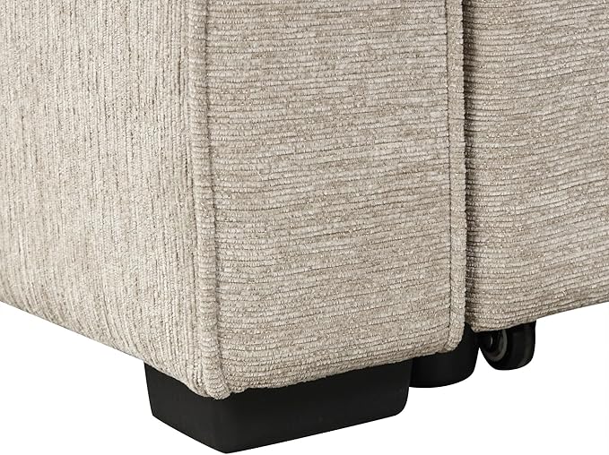 126" Extra Large Pull-Out Sofa Bed with Drop-Down Cup Holder Tables,L-Shaped Sectional Cozy Couch W/Charging Device,Convenient Sleeper Furniture Set for LivingRoom Apartment,Black Chenille