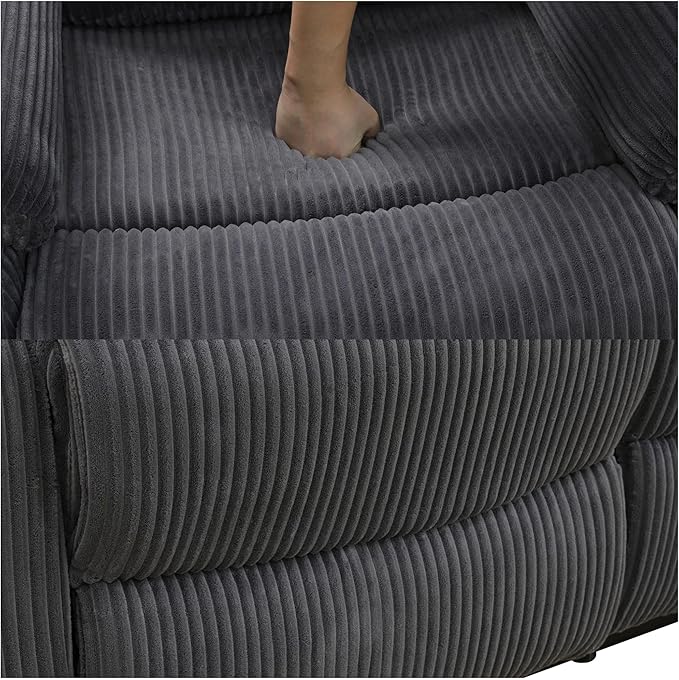 Loveseat Recliner Sofa, Reclining Loveseat Couch with Storage Console, Modern Comfy Home Theater Seating Power Recliner Chair with Cup Holders for Living Room Furniture Sets, Grey