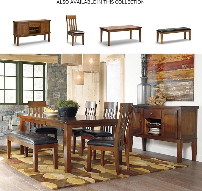 Signature Design by Ashley Ralene Rake Back 19" Dining Room Chair 2 Count, Medium Brown